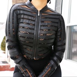 BEBE Chevron Leather And Mesh Jacket! 🔥